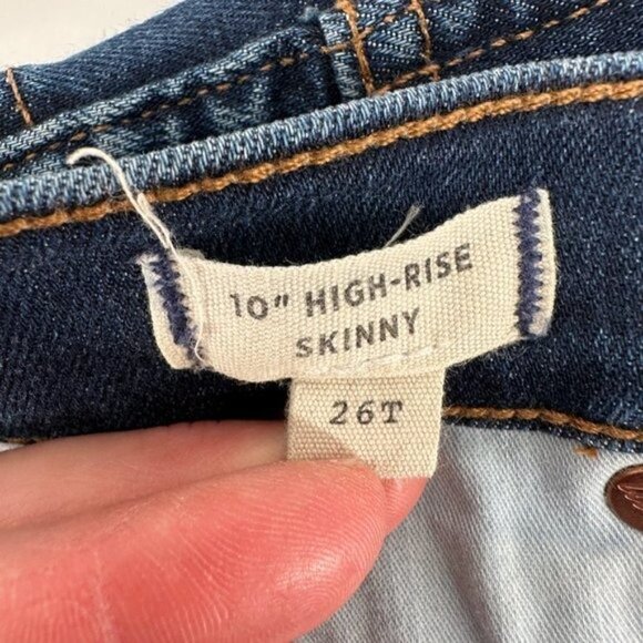 Madewell 10" High Rise Skinny Boho Classic Blue Stretch 26 Tall Denim Jeans - Picture 7 of 8